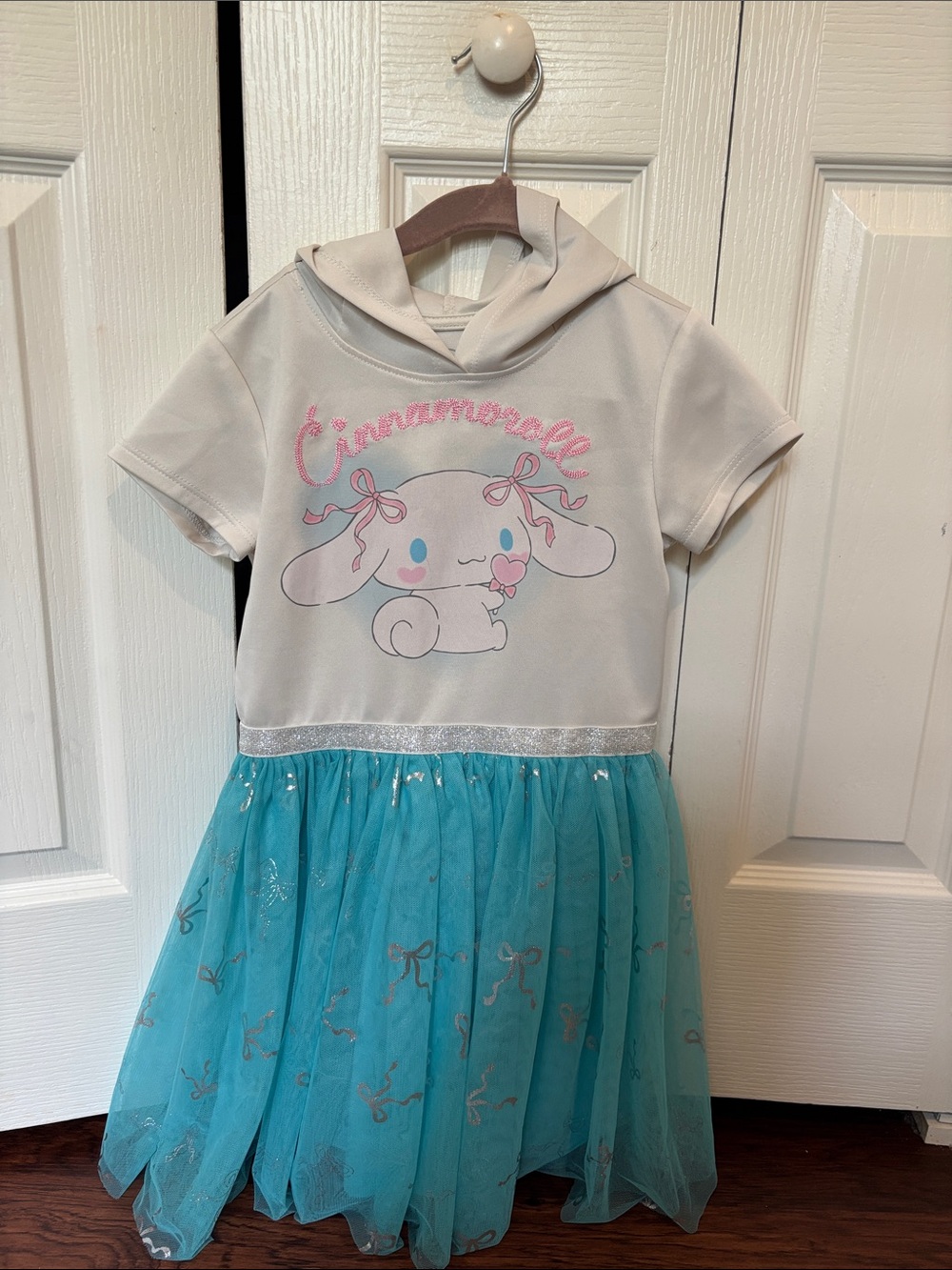 Sanrio Cinnamoroll White & Turquoise Hooded Tulle Dress